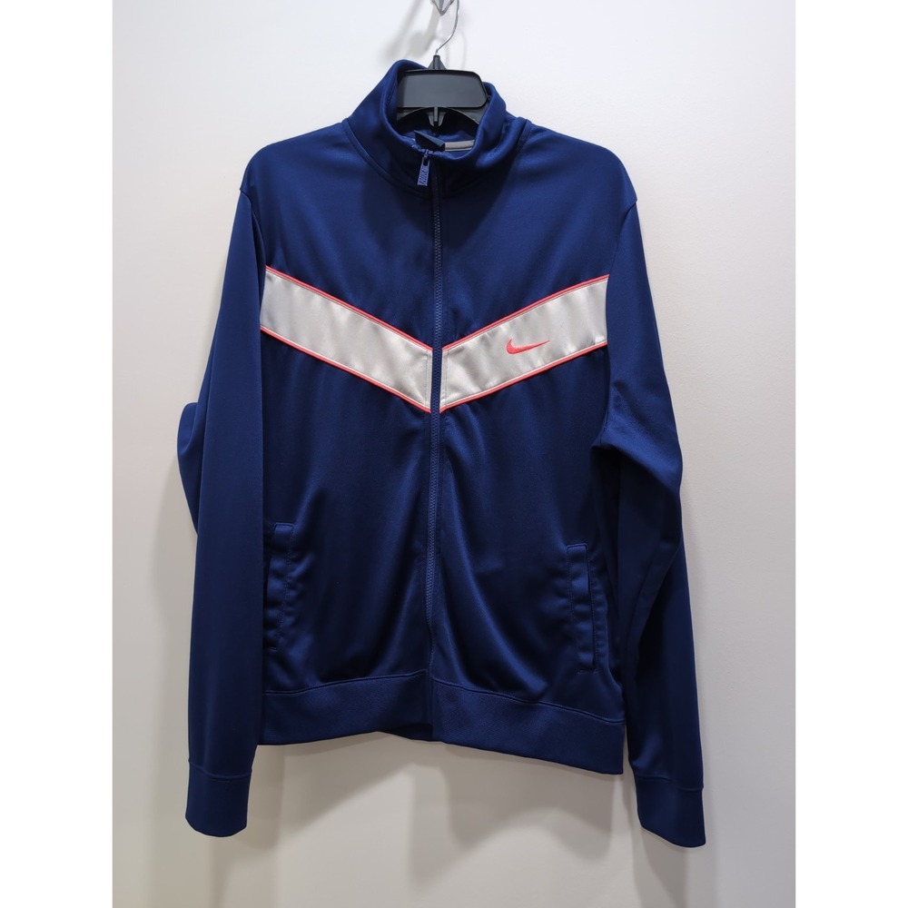 Nike Striker Men's Track Jacket Royal Blue Logo Full Zip Size XL Athletic Casual